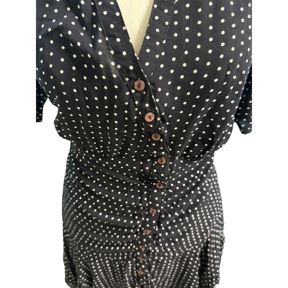 Free People Pippa Short Sleeve Dress Polka Dot in Black Size S Twee Romantic - Picture 4 of 7
